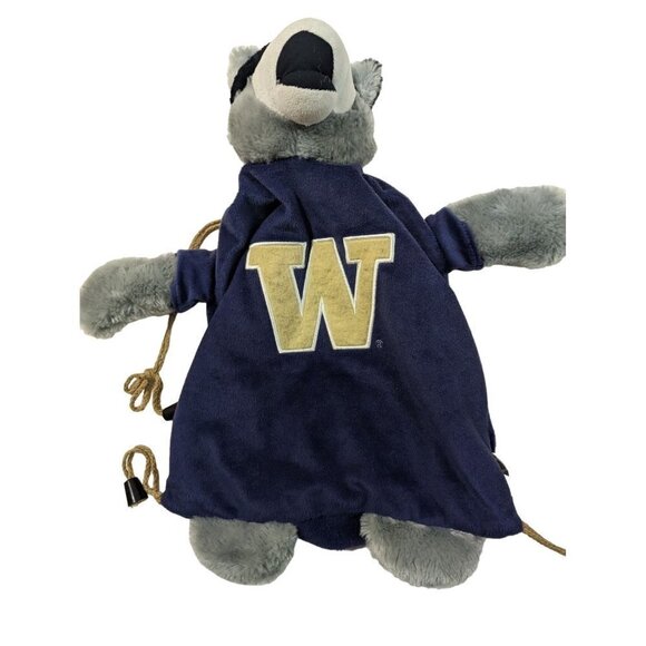 UW drawstring bag Racoon Badger lush blue gold   21 x 12 inches - Picture 6 of 8